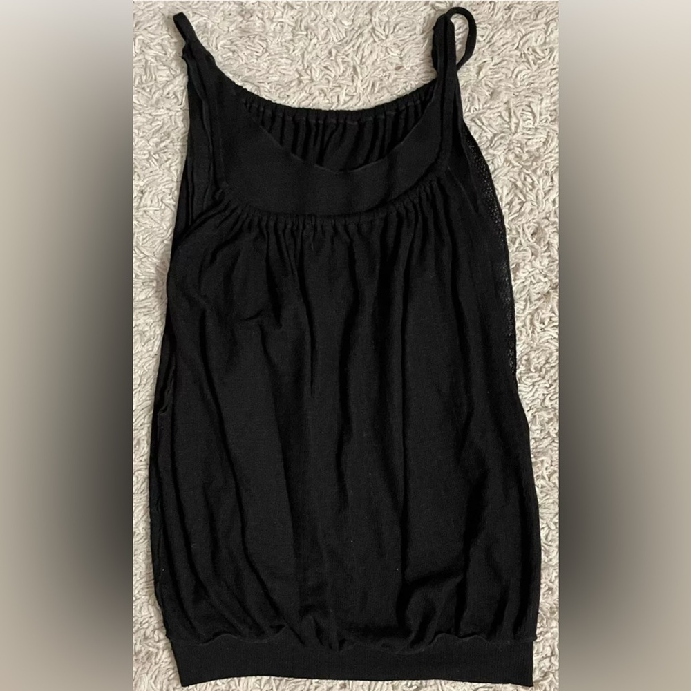 PETE black sleeveless stretchy tank top XS extra small 0